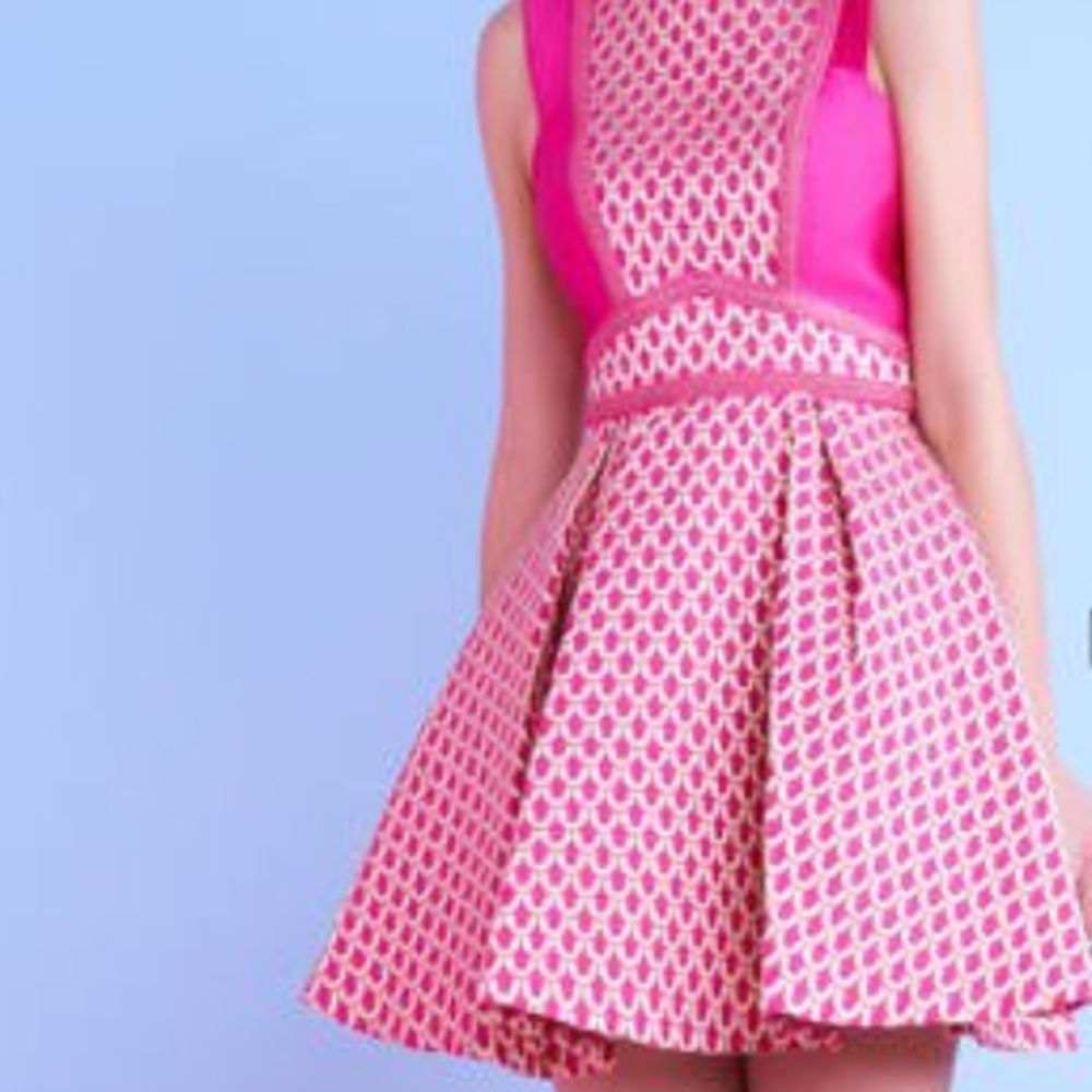 Mac Duggal sz 0 pink and gold dress